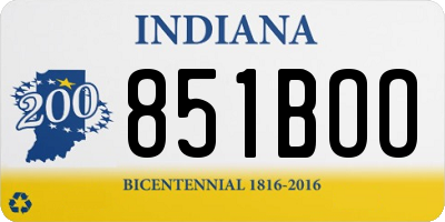 IN license plate 851BOO