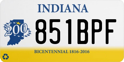 IN license plate 851BPF