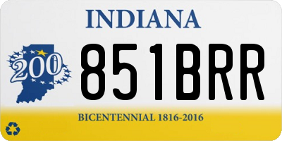 IN license plate 851BRR