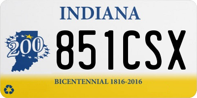 IN license plate 851CSX
