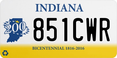 IN license plate 851CWR