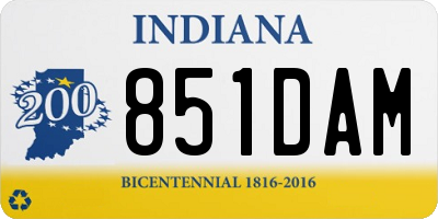 IN license plate 851DAM