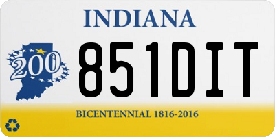 IN license plate 851DIT