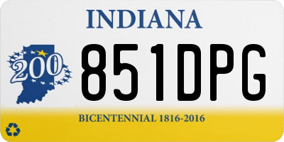 IN license plate 851DPG
