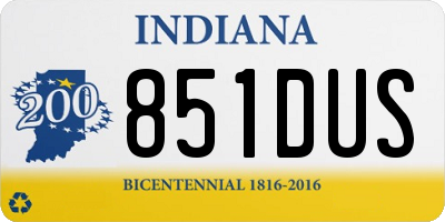 IN license plate 851DUS