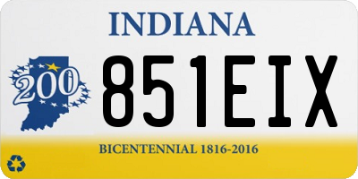 IN license plate 851EIX