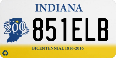 IN license plate 851ELB