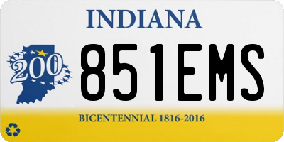 IN license plate 851EMS