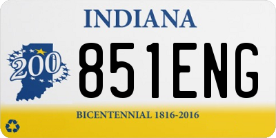 IN license plate 851ENG