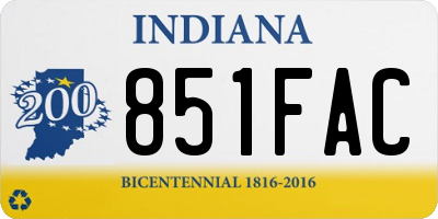 IN license plate 851FAC