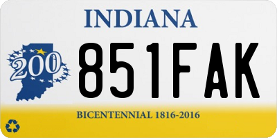 IN license plate 851FAK