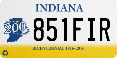 IN license plate 851FIR