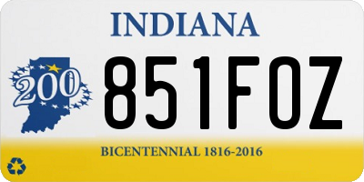 IN license plate 851FOZ