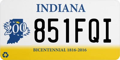 IN license plate 851FQI