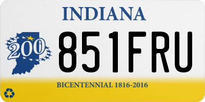 IN license plate 851FRU