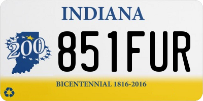 IN license plate 851FUR