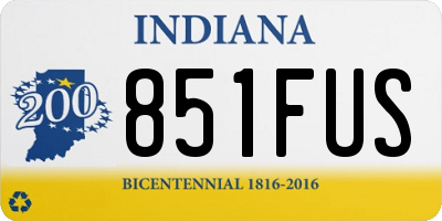 IN license plate 851FUS