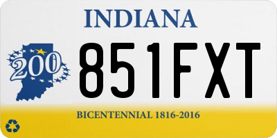 IN license plate 851FXT