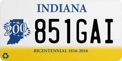 IN license plate 851GAI