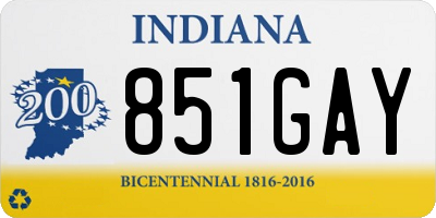 IN license plate 851GAY
