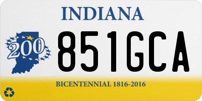 IN license plate 851GCA