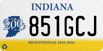 IN license plate 851GCJ