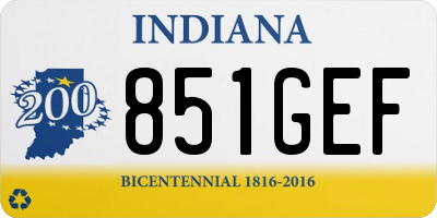 IN license plate 851GEF