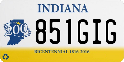 IN license plate 851GIG