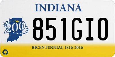 IN license plate 851GIO
