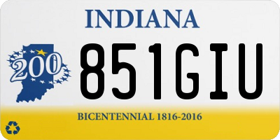 IN license plate 851GIU