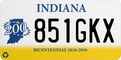 IN license plate 851GKX