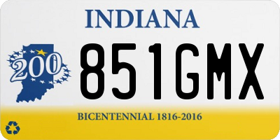 IN license plate 851GMX