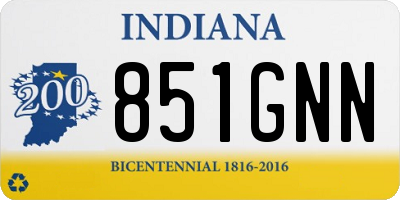 IN license plate 851GNN
