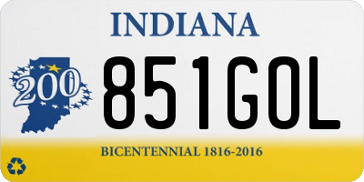 IN license plate 851GOL
