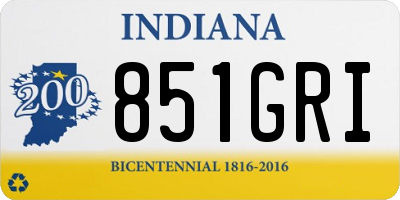 IN license plate 851GRI