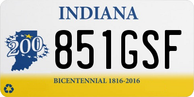 IN license plate 851GSF