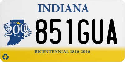 IN license plate 851GUA