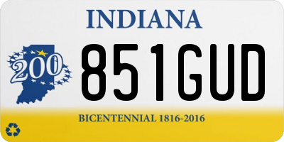 IN license plate 851GUD