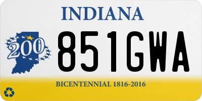 IN license plate 851GWA