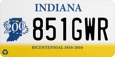 IN license plate 851GWR