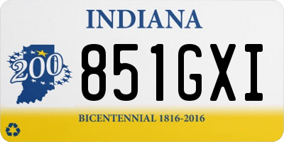 IN license plate 851GXI