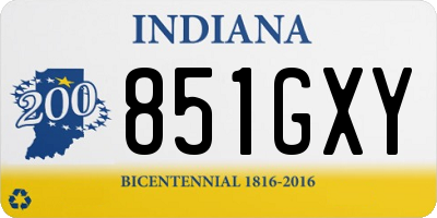 IN license plate 851GXY