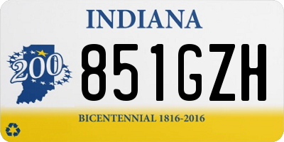 IN license plate 851GZH