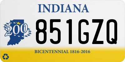 IN license plate 851GZQ