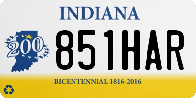 IN license plate 851HAR