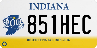 IN license plate 851HEC