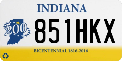 IN license plate 851HKX