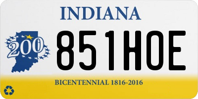 IN license plate 851HOE
