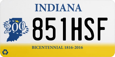 IN license plate 851HSF
