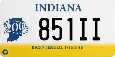 IN license plate 851II